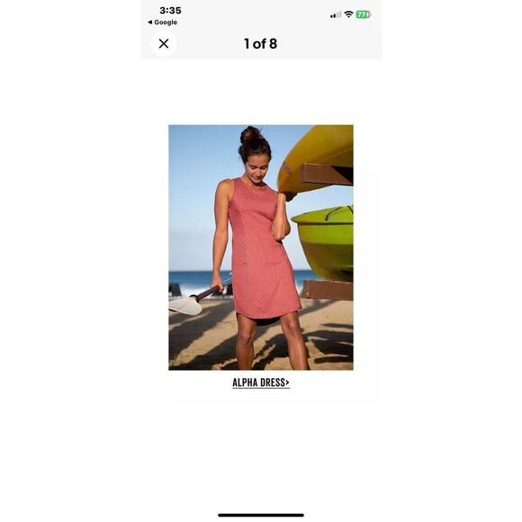 Title Nine Buttah Red Gray Striped Alpha Athleisure Athletic Sheath Tank Dress S - Picture 2 of 5